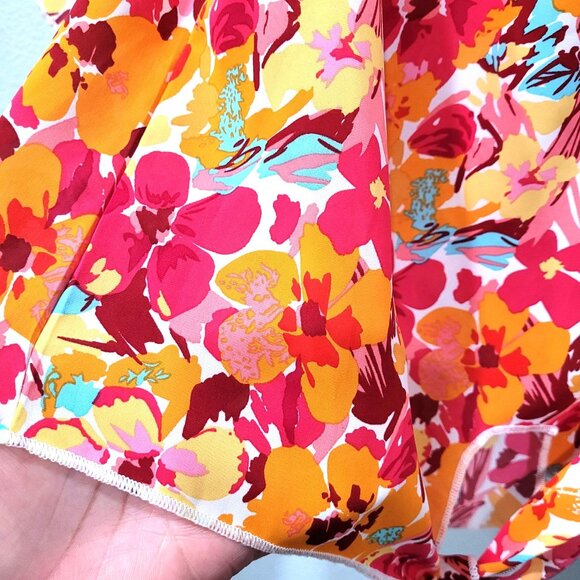 Shein Floral Off-Shoulder Tie-Front Cropped Top with Bell Sleeves Size M - Picture 5 of 8